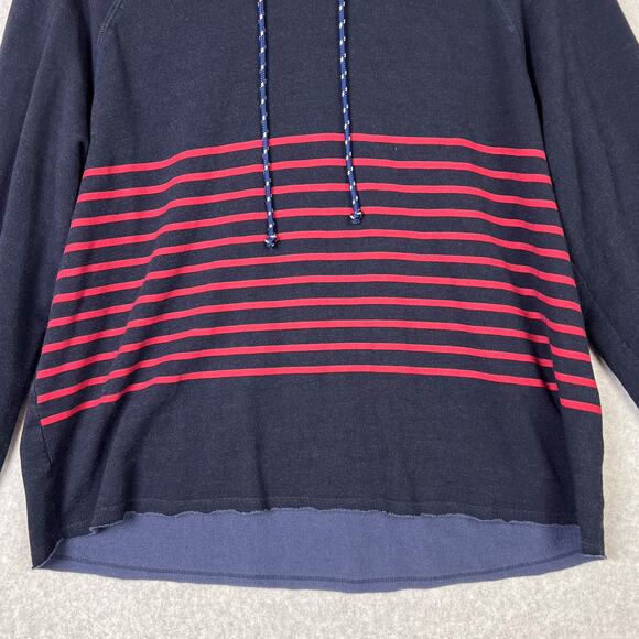Sundry Midnight Cropped Stripes Hoodie Sweatshirt Size 4/XL - Picture 4 of 12
